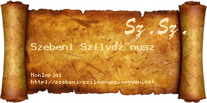 Szebeni Szilvánusz névjegykártya